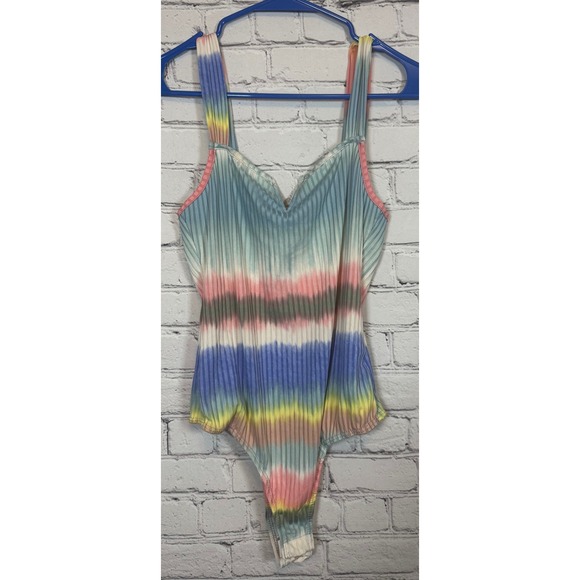 Saints & Hearts Tie Dye Bodysuit Ribbed Sleeveless Casual Top size Medium - Picture 1 of 3
